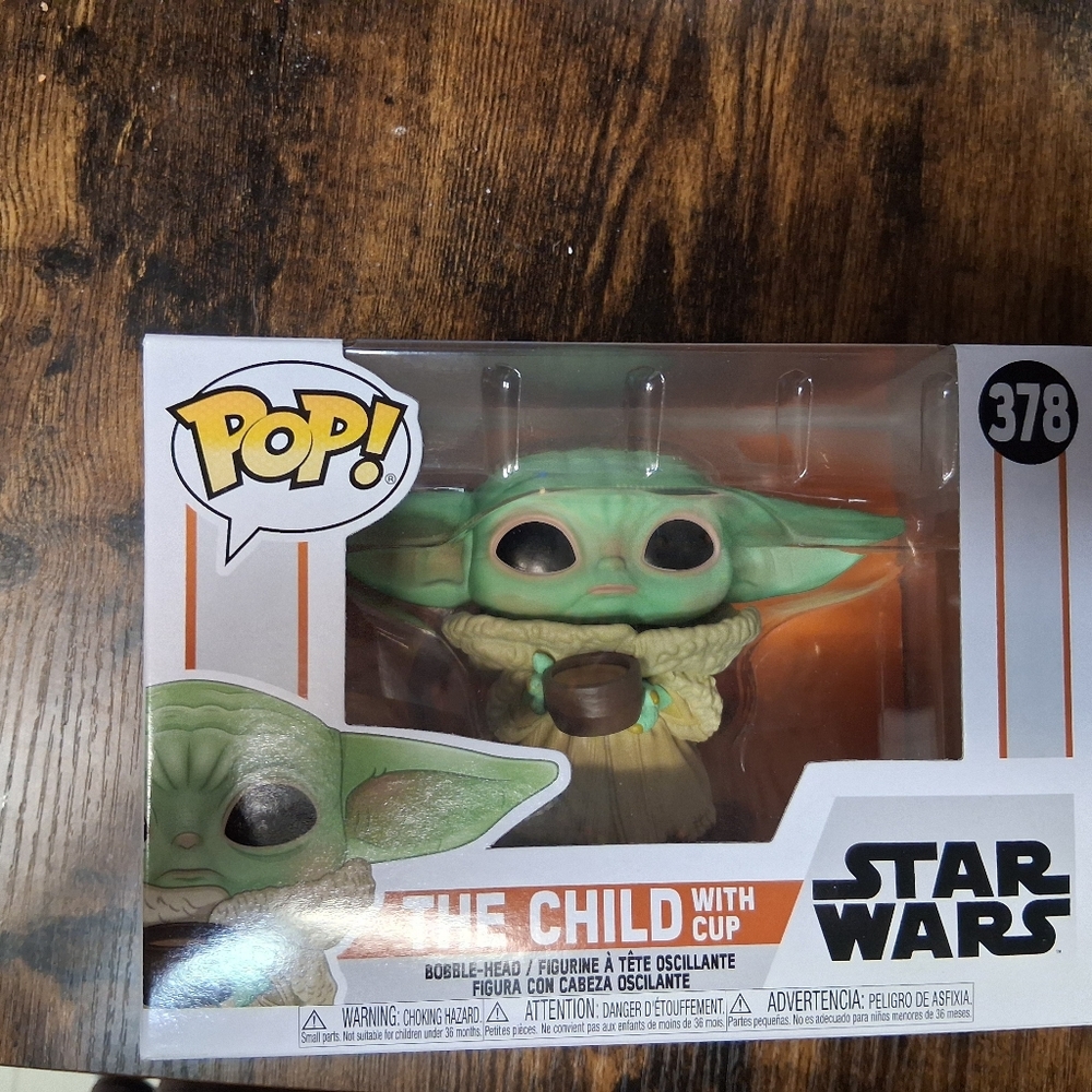 Funko Pop! The Child with Cup Figure - Green and Brown